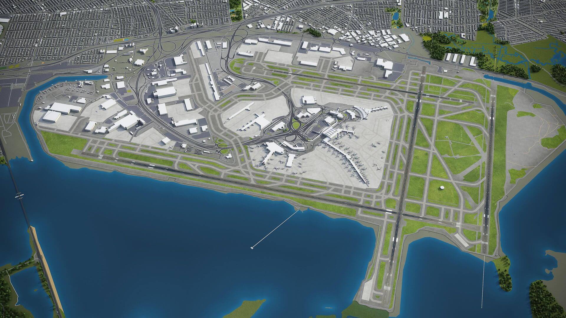 New York John F Kennedy International Airport JFK 3D Model by