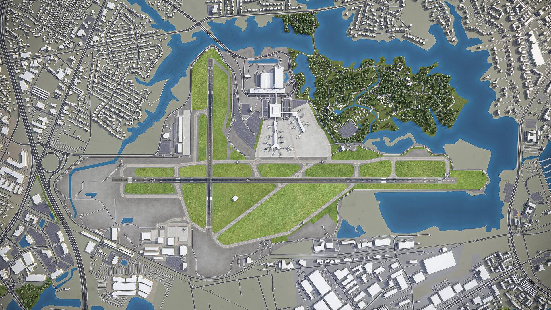 Norfolk International Airport Orf 3d Model By 3dcitymodels