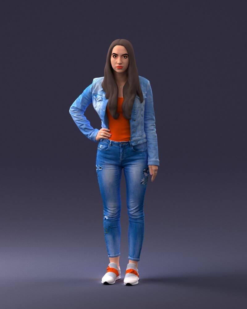 Girl in Jeans Costume (0912) 3D Model by 3DFarm