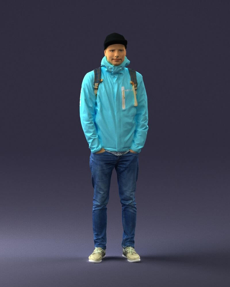 Guy in Blue Jacket (0123) 3D Model by 3DFarm