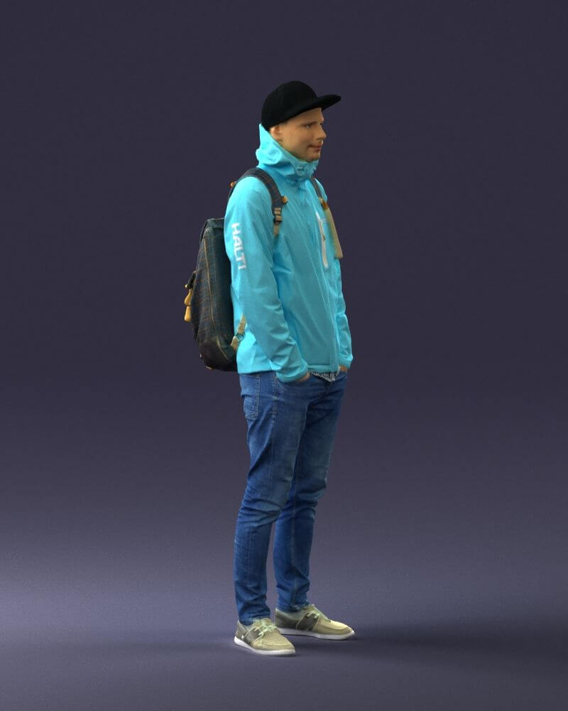 Guy in Blue Jacket (0123) 3D Model by 3DFarm