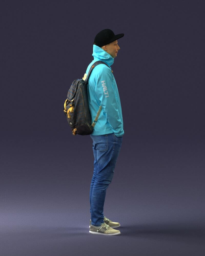 Guy in Blue Jacket (0123) 3D Model by 3DFarm