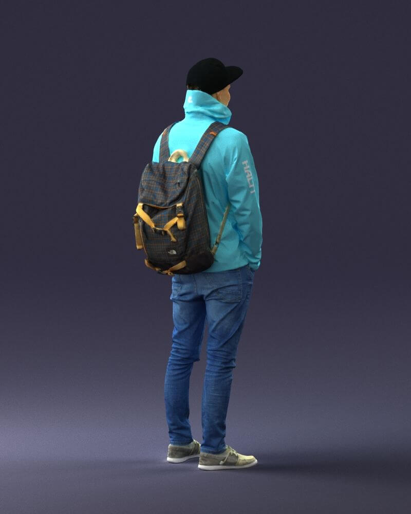 Guy in Blue Jacket (0123) 3D Model by 3DFarm