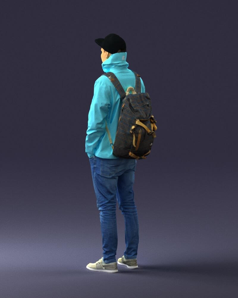Guy in Blue Jacket (0123) 3D Model by 3DFarm