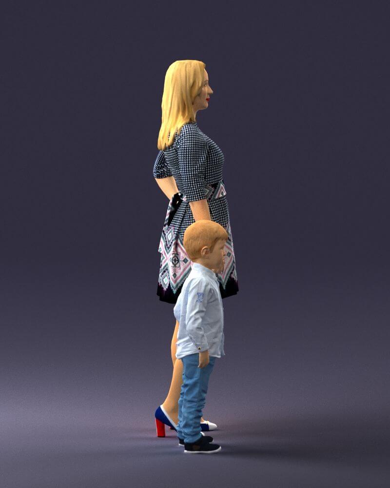 Mother and Son (0045) 3D Model by 3DFarm