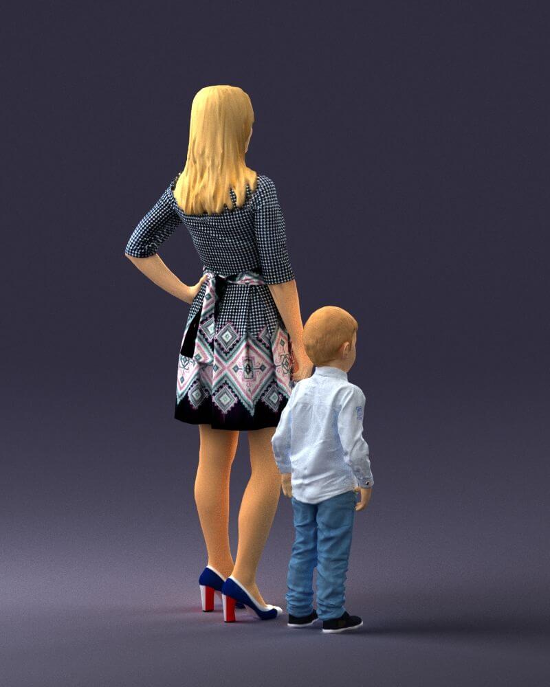 Mother and Son (0045) 3D Model by 3DFarm