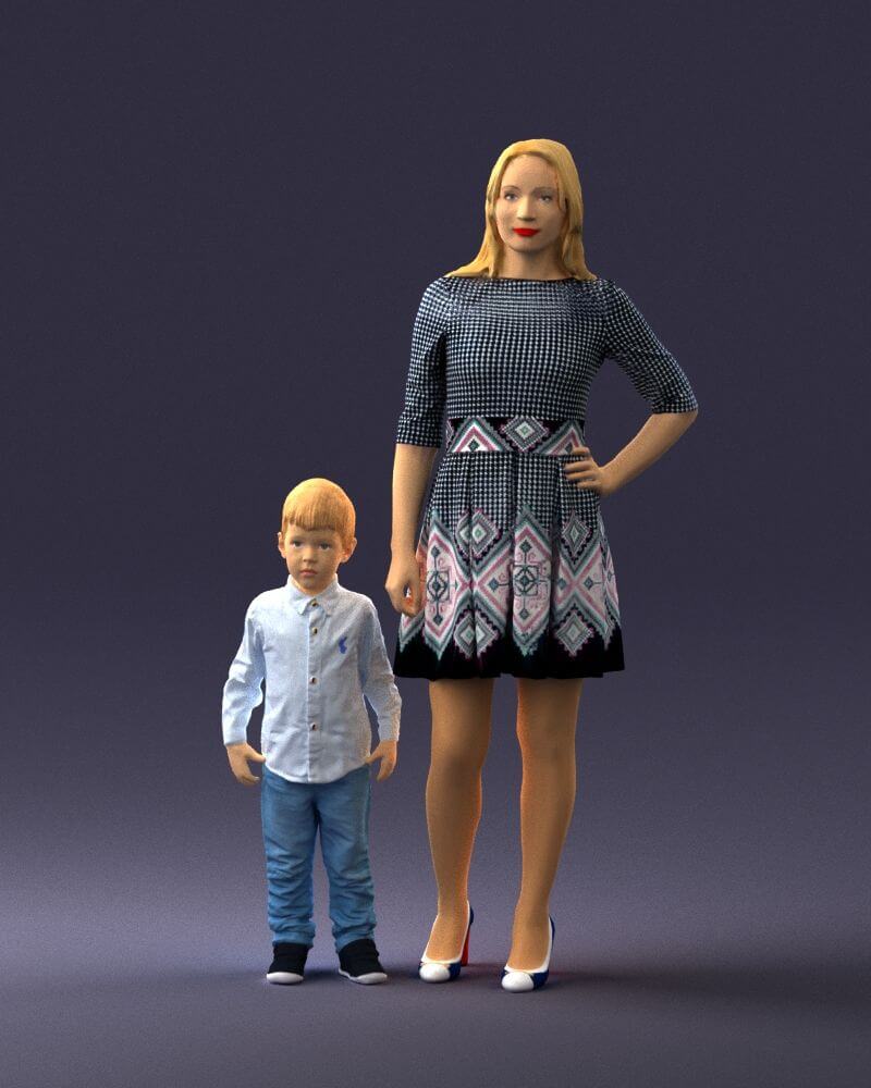 Mother and Son (0045) - 3D Model by 3DFarm