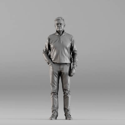 S00090 Standing Man in Casual Clothing - 3D Model by 3DFarm