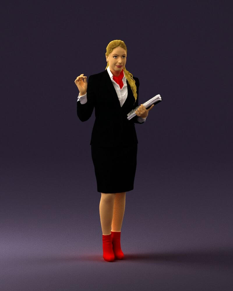 Black Suit Red Shoes (0666) - 3D Model 