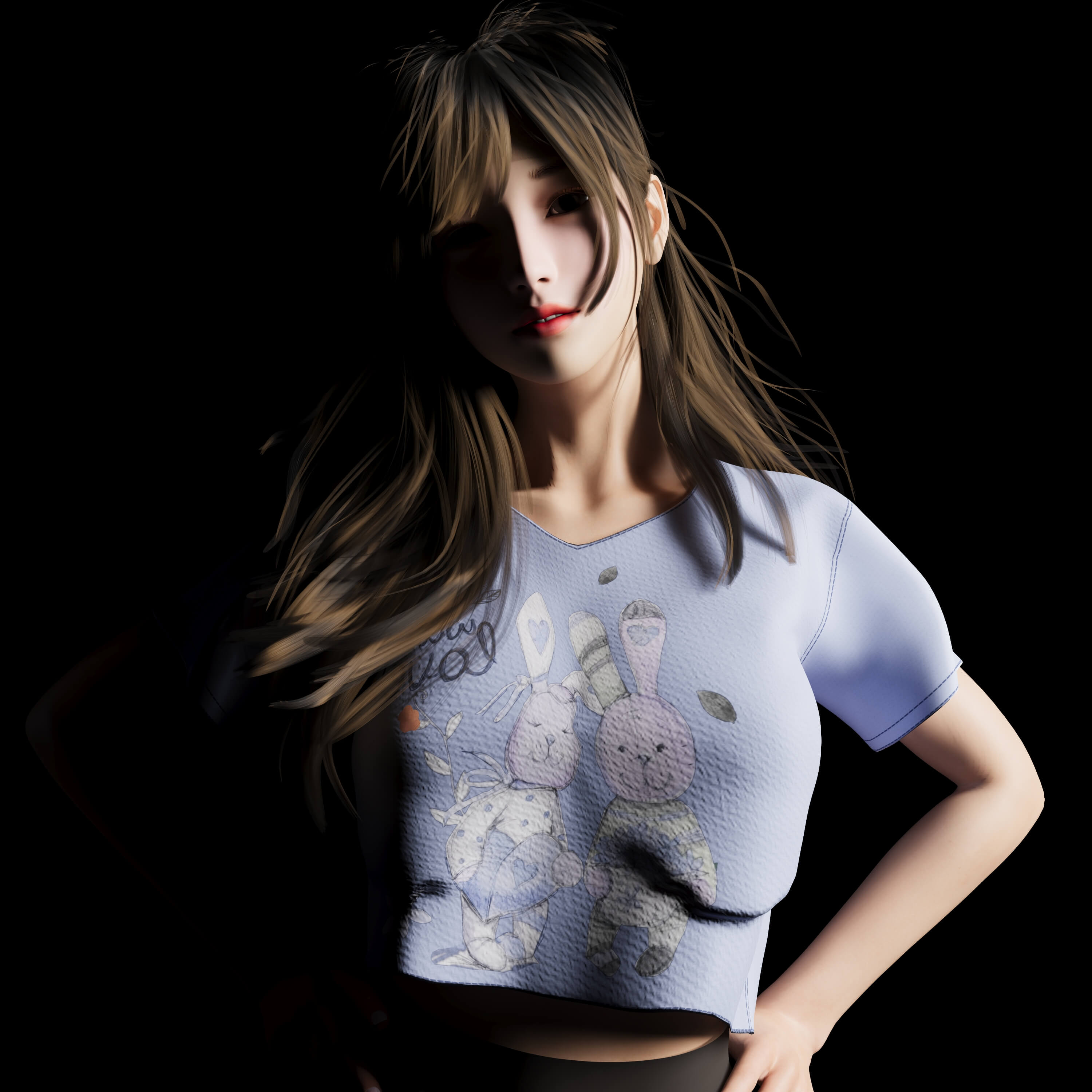 Female Students in Cute Poses - 3D Model by 3DhumanJK