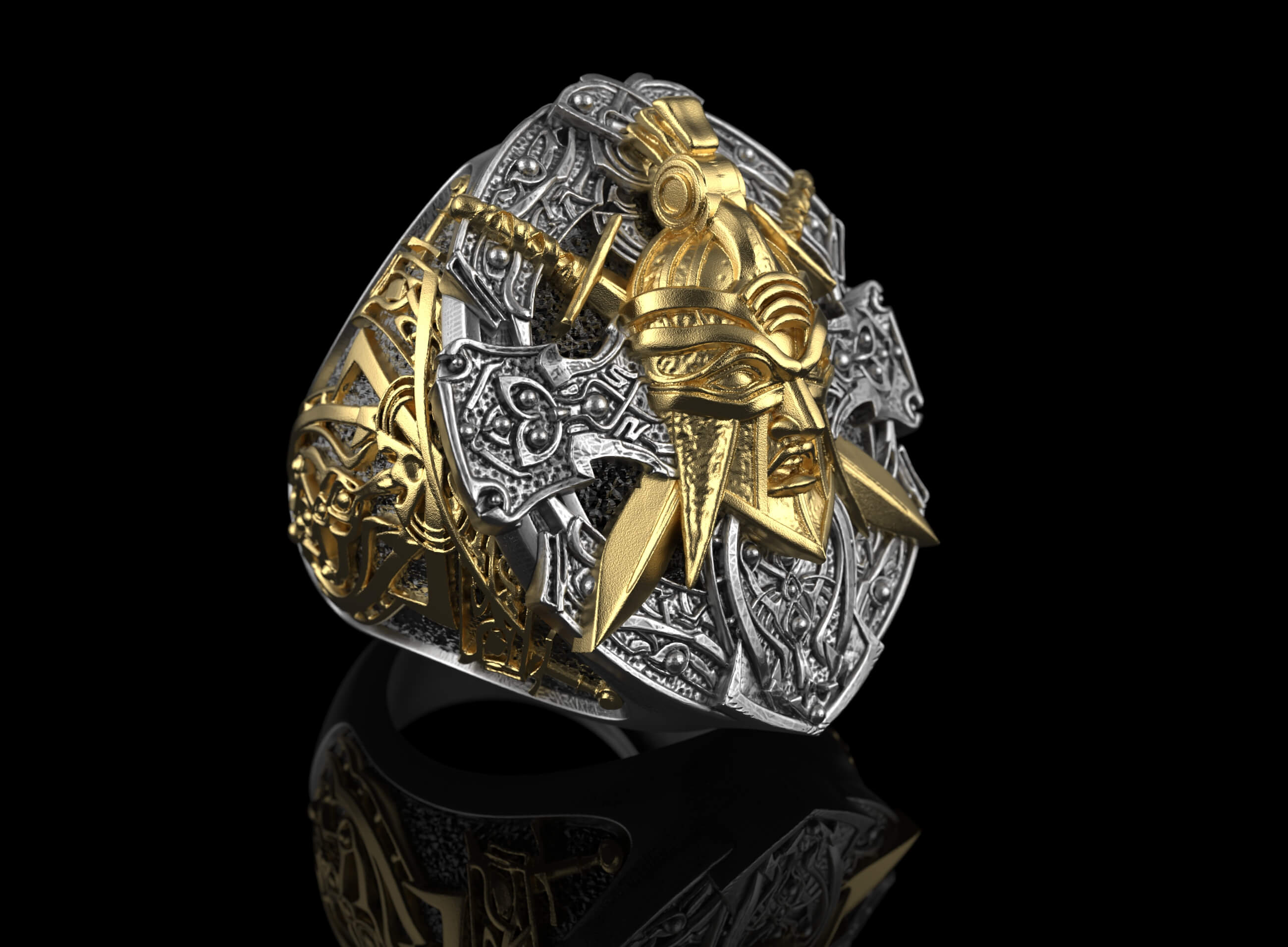 Jewelery Signet Ring With Warrior Roman Legionnaire 0325 - 3D Model by ...