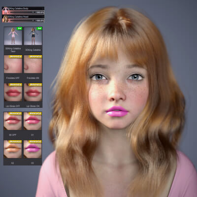 3DKing Catalina Teen and Adult Character for Genesis 9