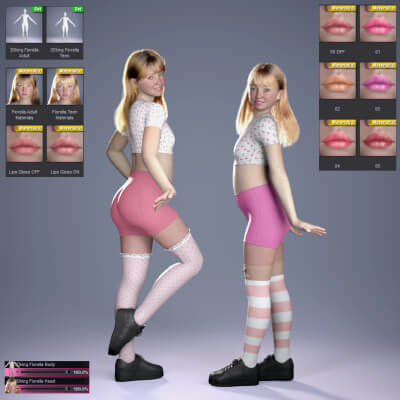 3DKing Fiorella Teen and Adult Character for Genesis 9