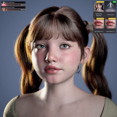 3DKing Isla Teen Character for Genesis 9 by 3DKingX