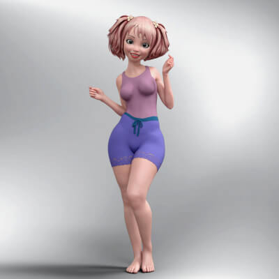 3DKing Luna Cartoon Character for Genesis 8 Female