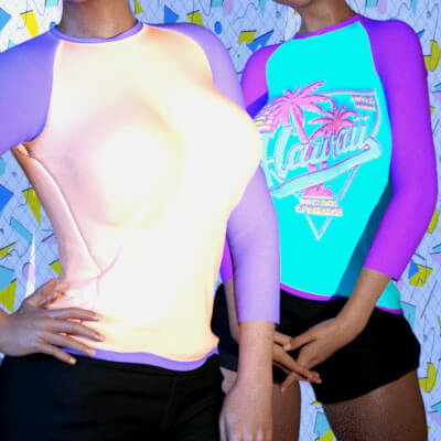 3DL 80s Remix for Long Sleeve Raglan Tee G8F/G9