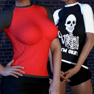 3DL Mood Pop for Short Sleeve Raglan Tee G8F/G9