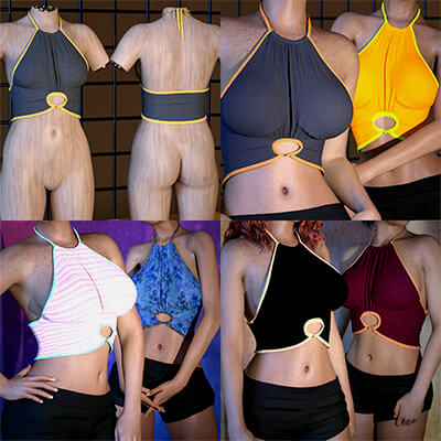 3Dlokis Ring Crop Top for G8F/G9 Bundle