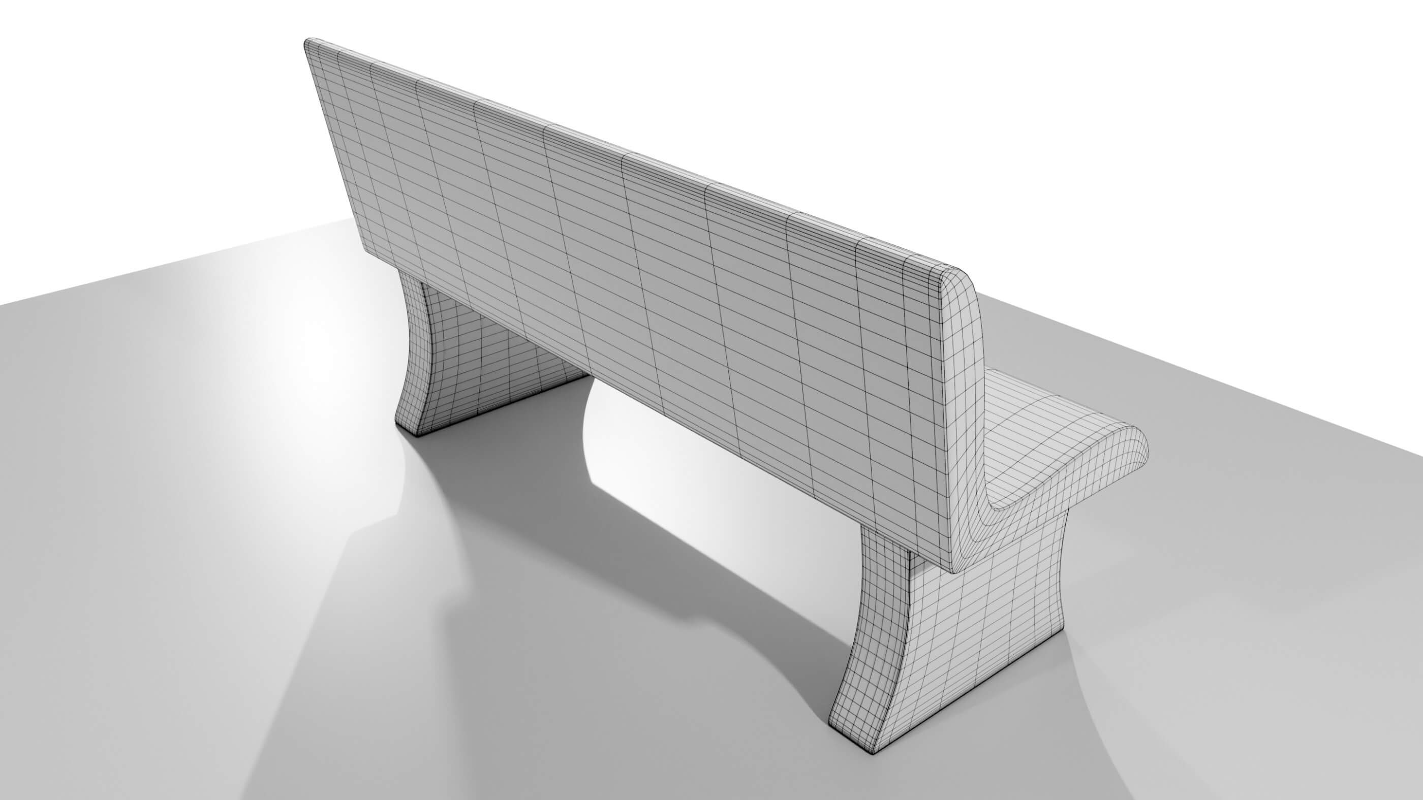 Concrete Bench 3D Model by 3Dmae