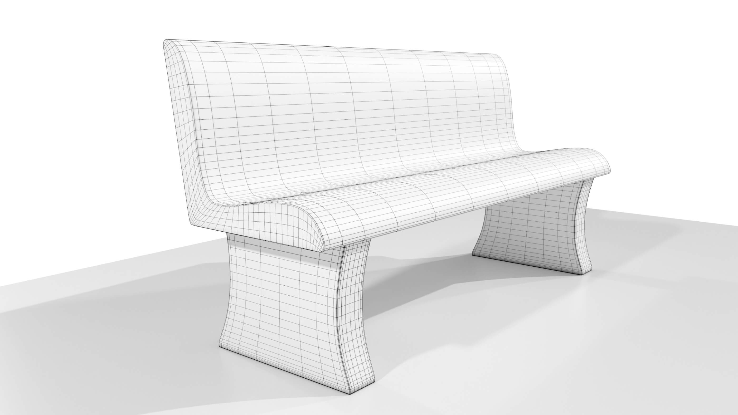 Concrete Bench 3D Model by 3Dmae