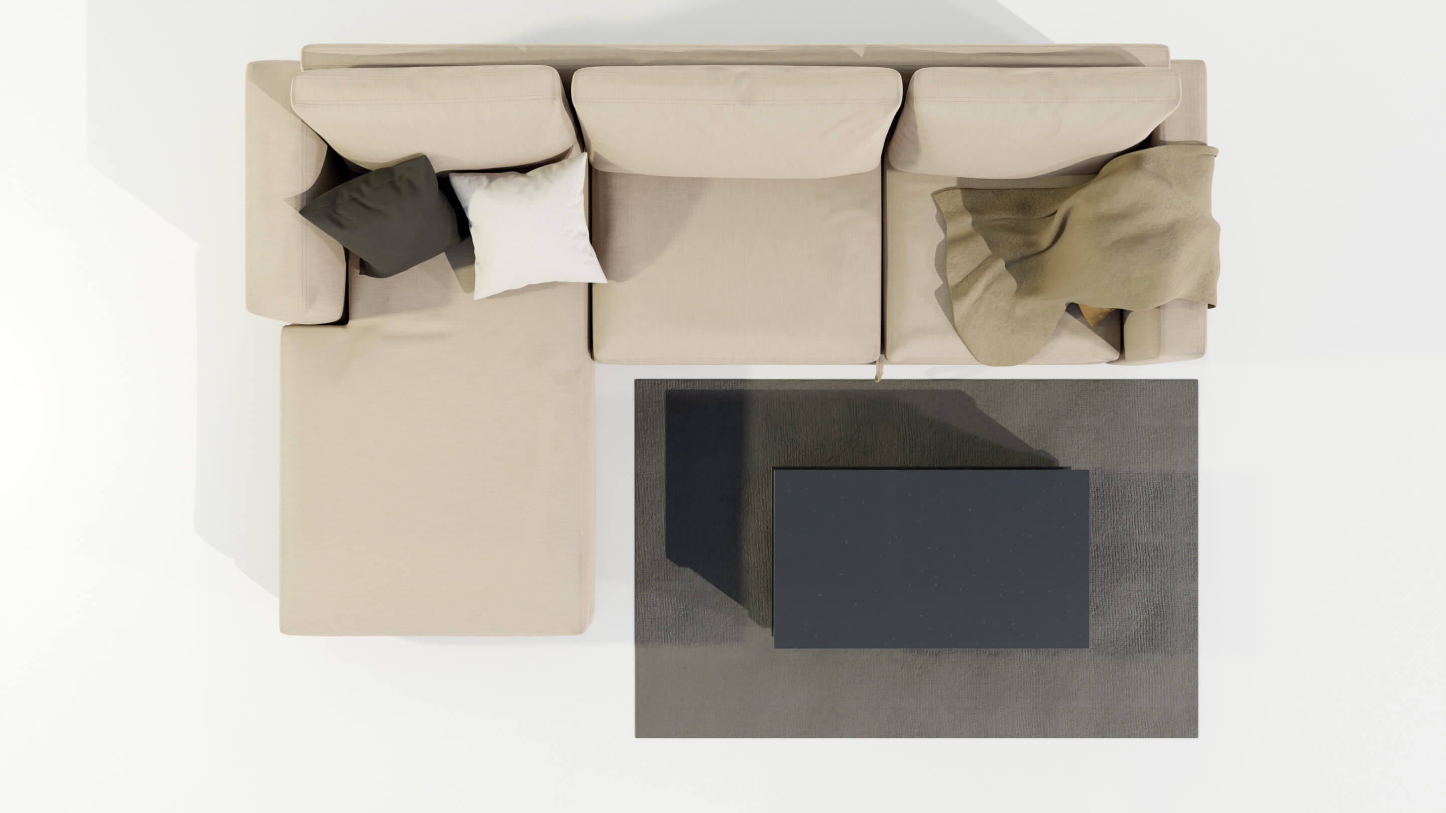 Couch and Coffee Table 3D Model by 3Dmae