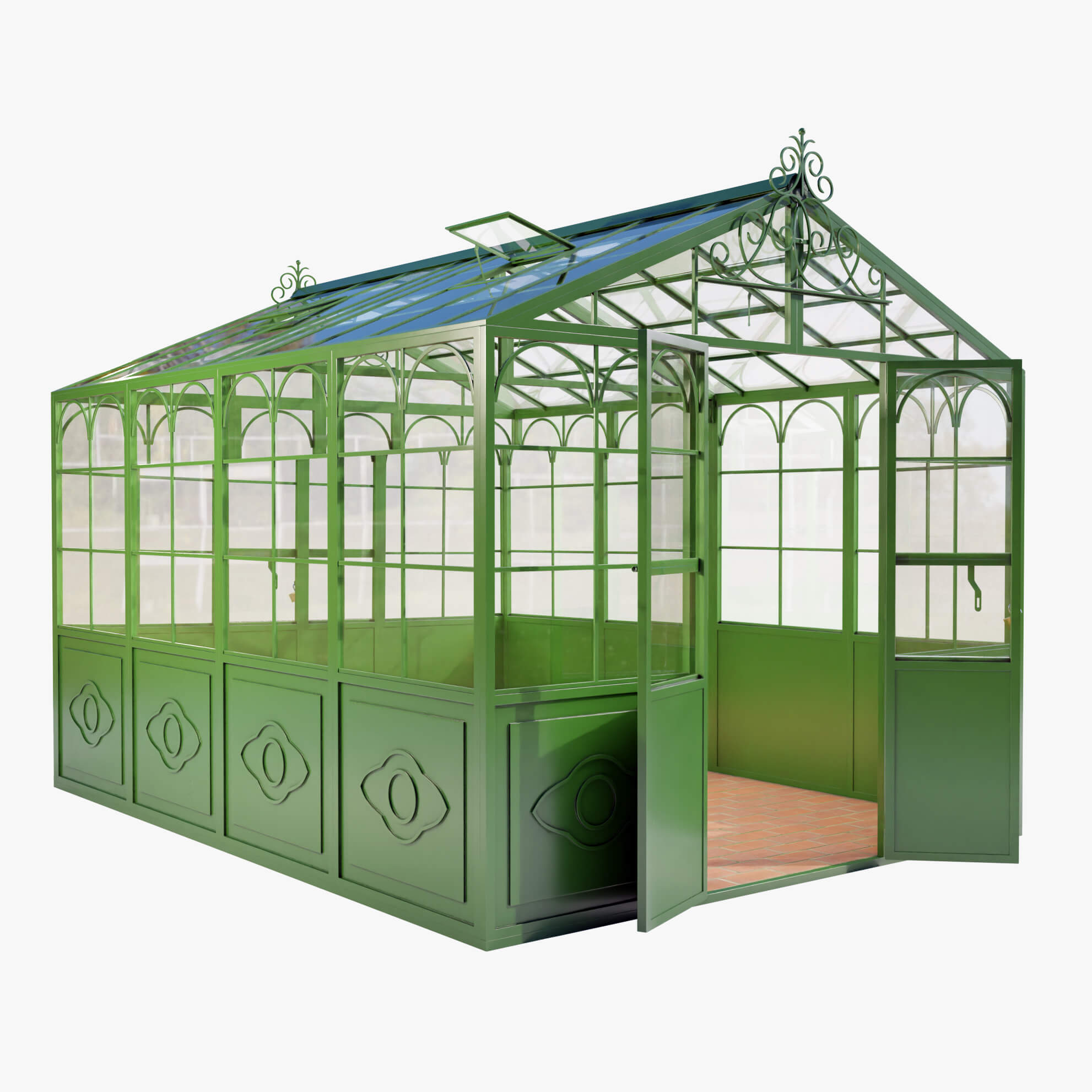 Italian Wrought Iron Greenhouse 3D Render | RenderHub Gallery