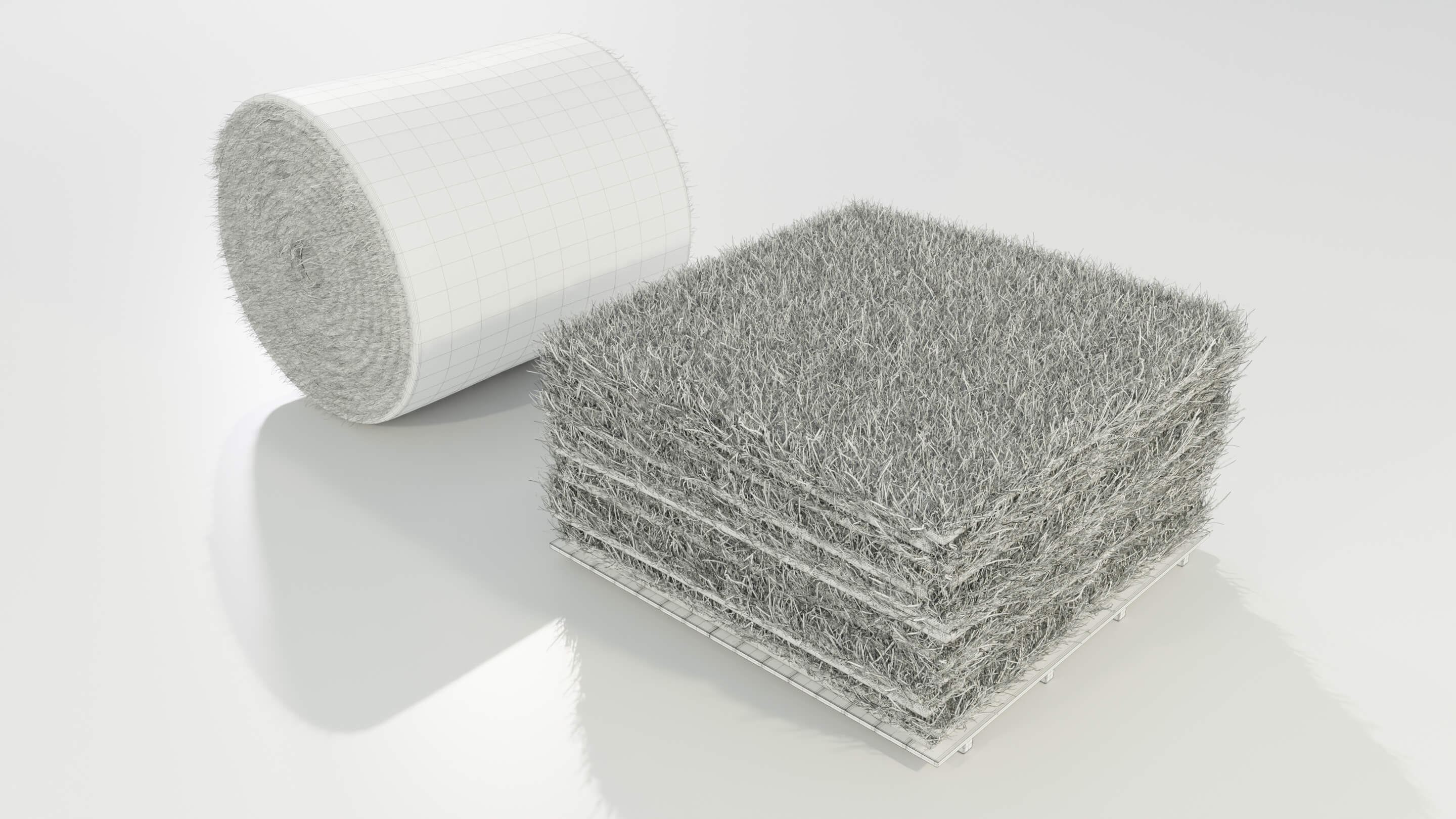 Grass Sod Stack And Roll 3d Model By 3dmae 