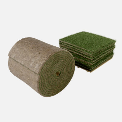 Grass Sod Stack and Roll