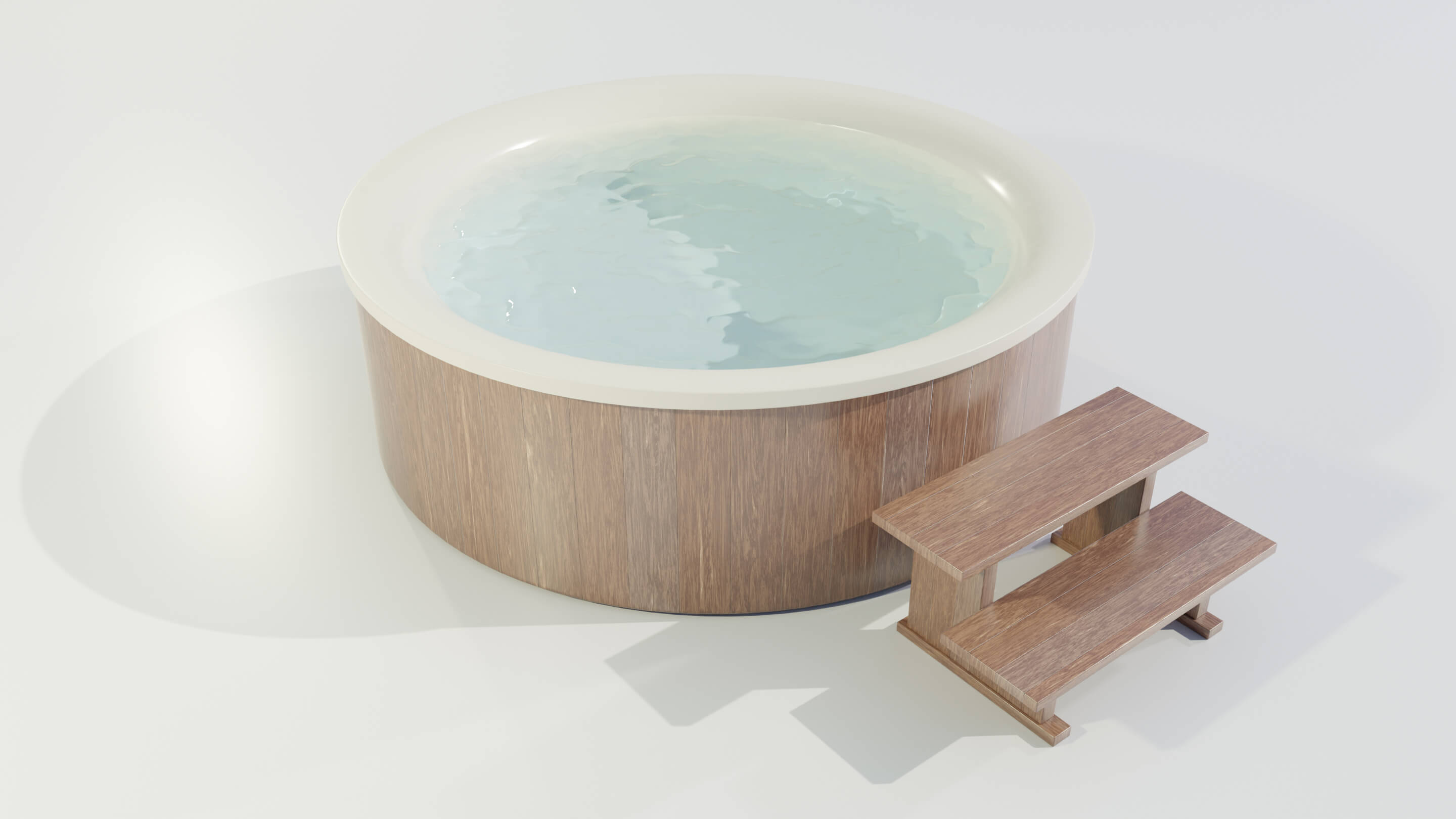 Wooden Hot Tub 3D Model by 3Dmae