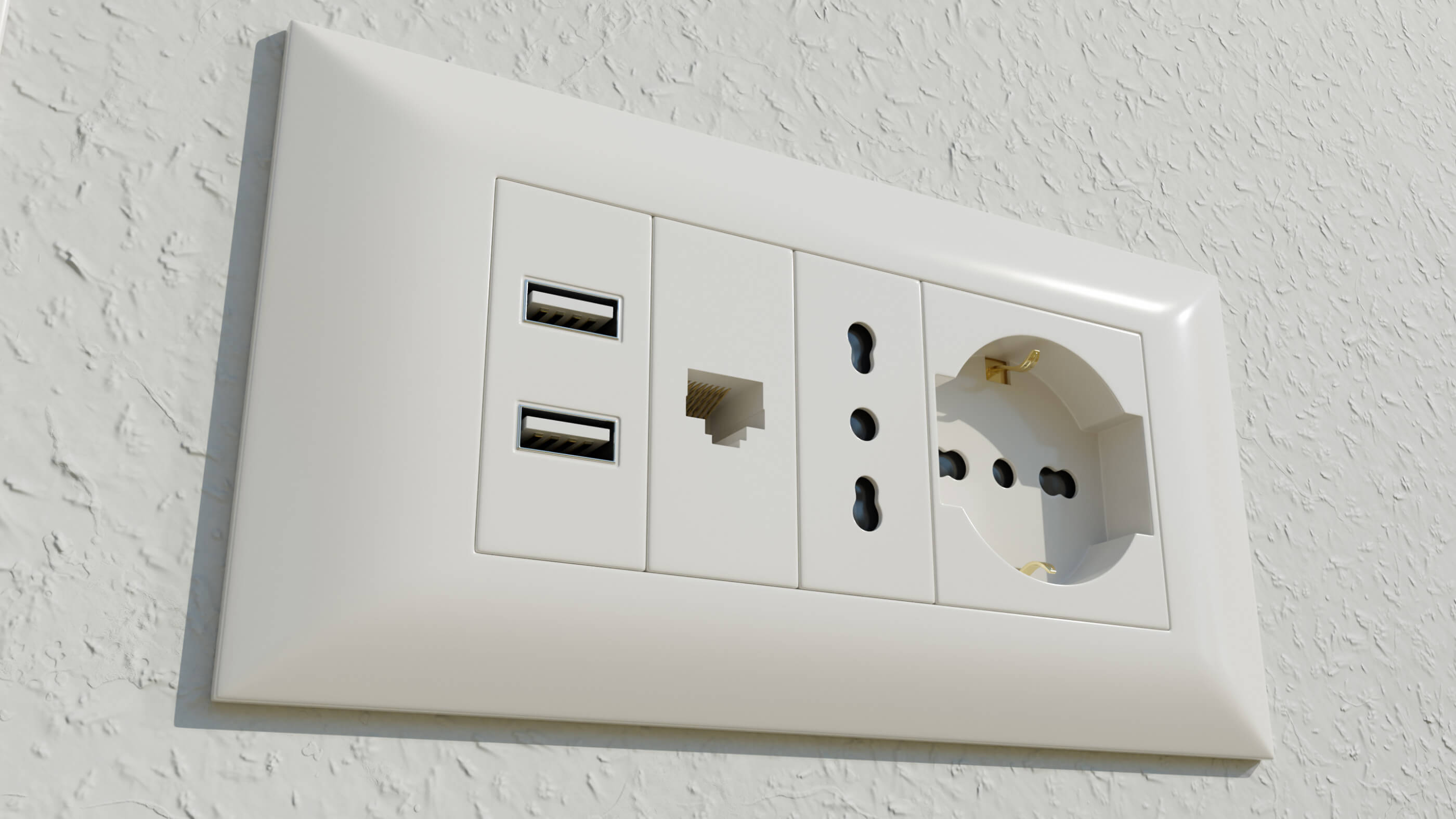 Italian Electrical Sockets Collection 3D Model by 3Dmae