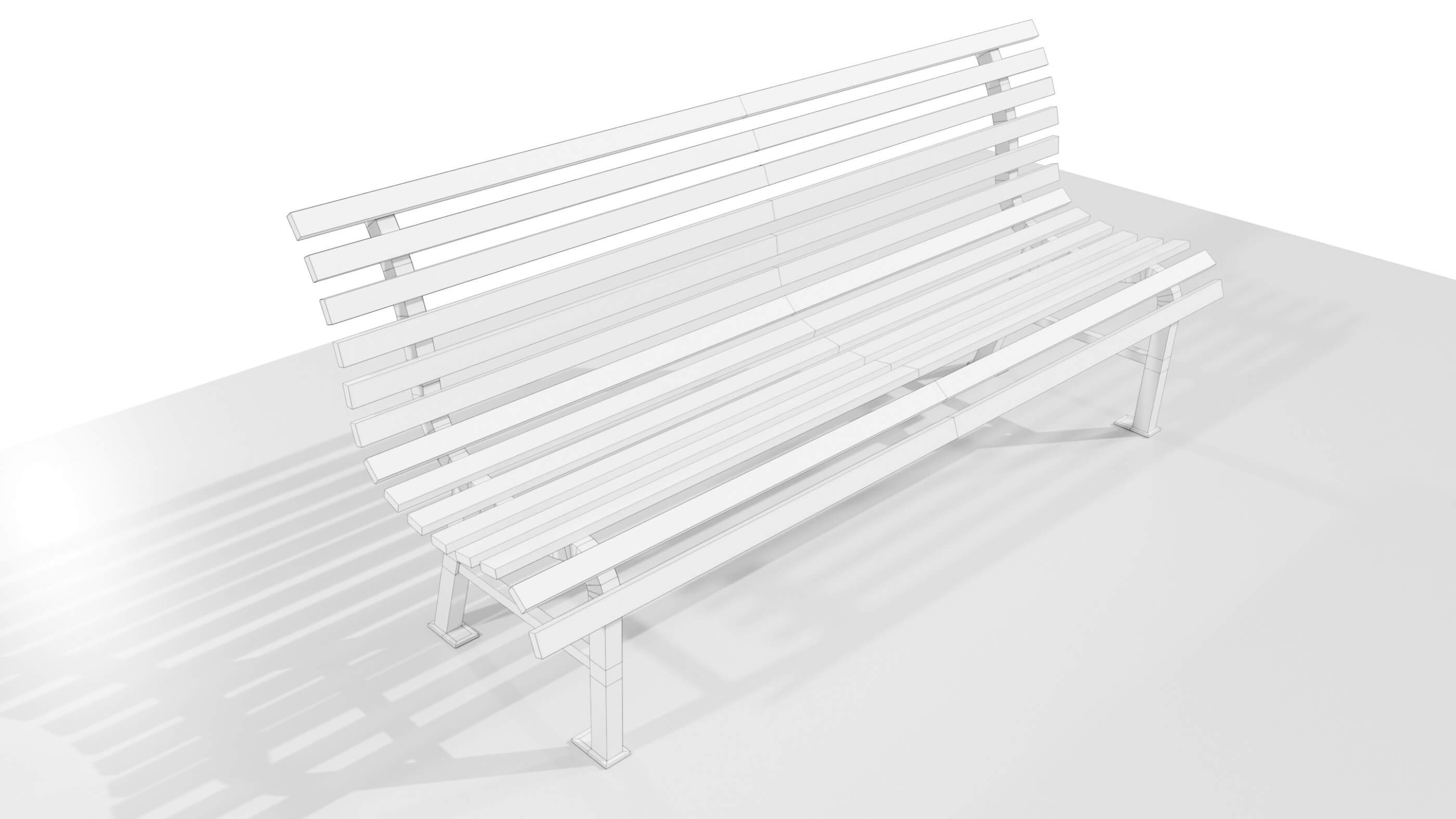 Metal Bench 3D Model by 3Dmae