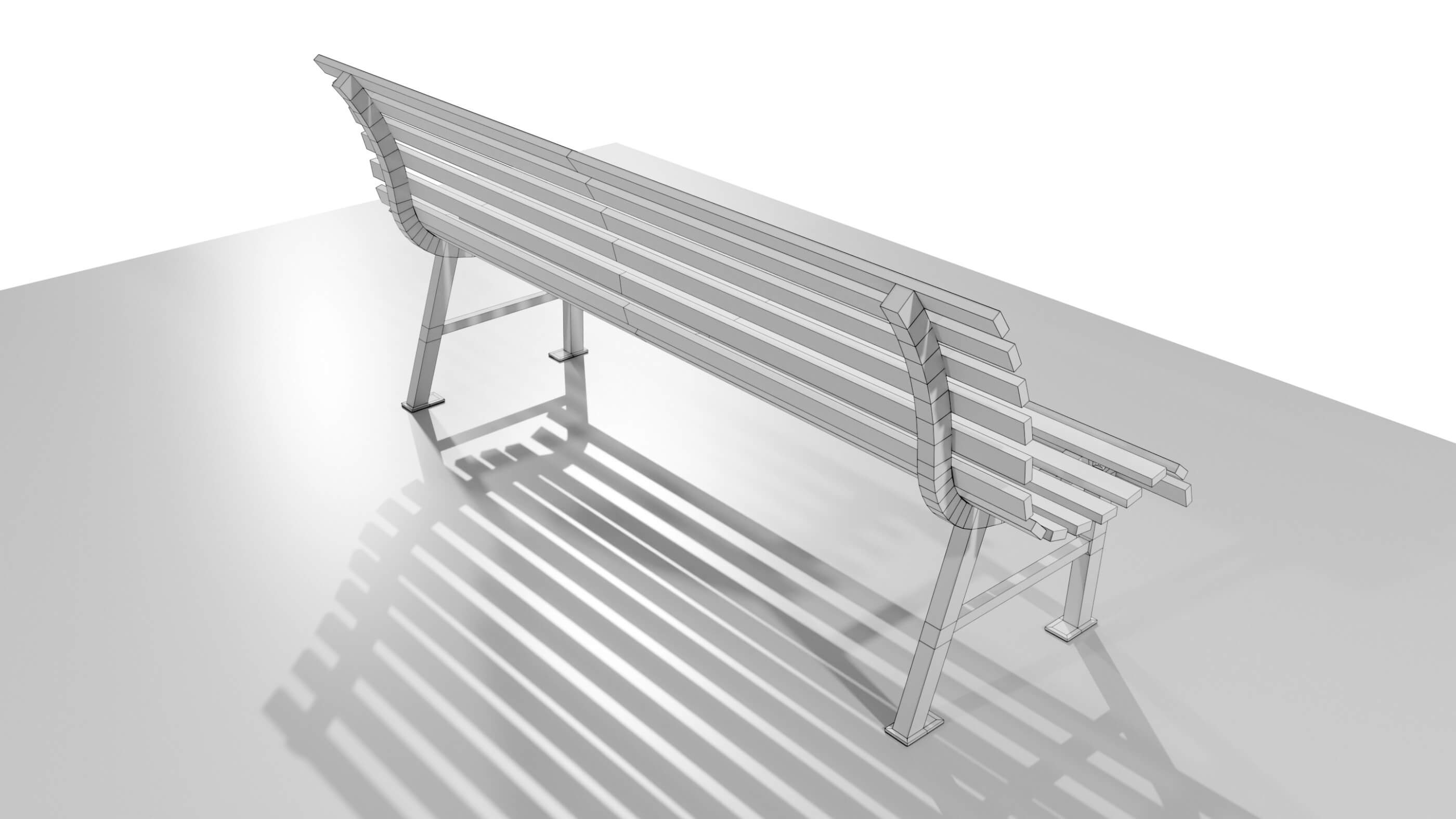 Metal Bench 3D Model by 3Dmae
