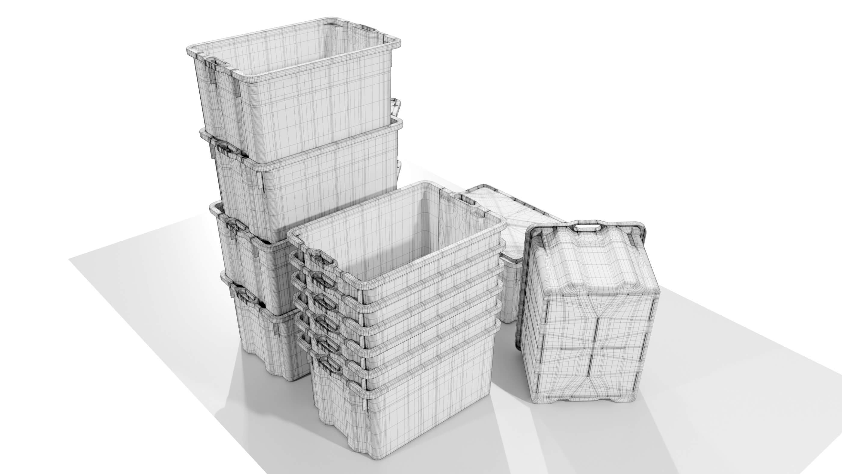 Plastic Crates 3D Model by 3Dmae