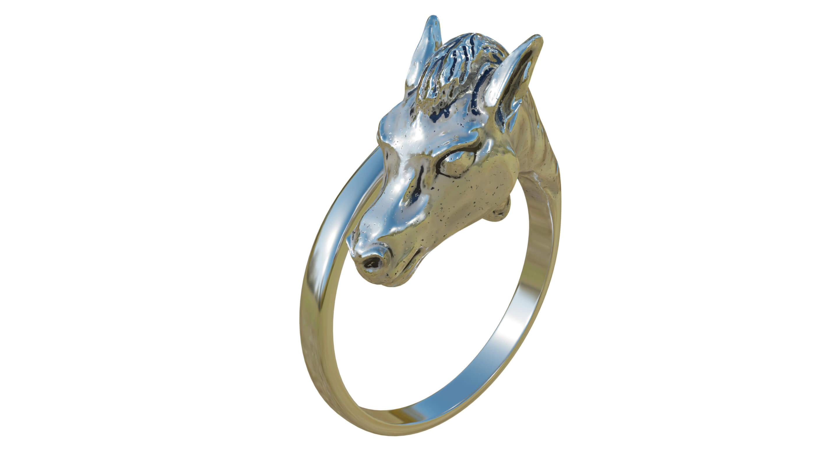 Silver Horse Ring 3D Model by 3Dmae