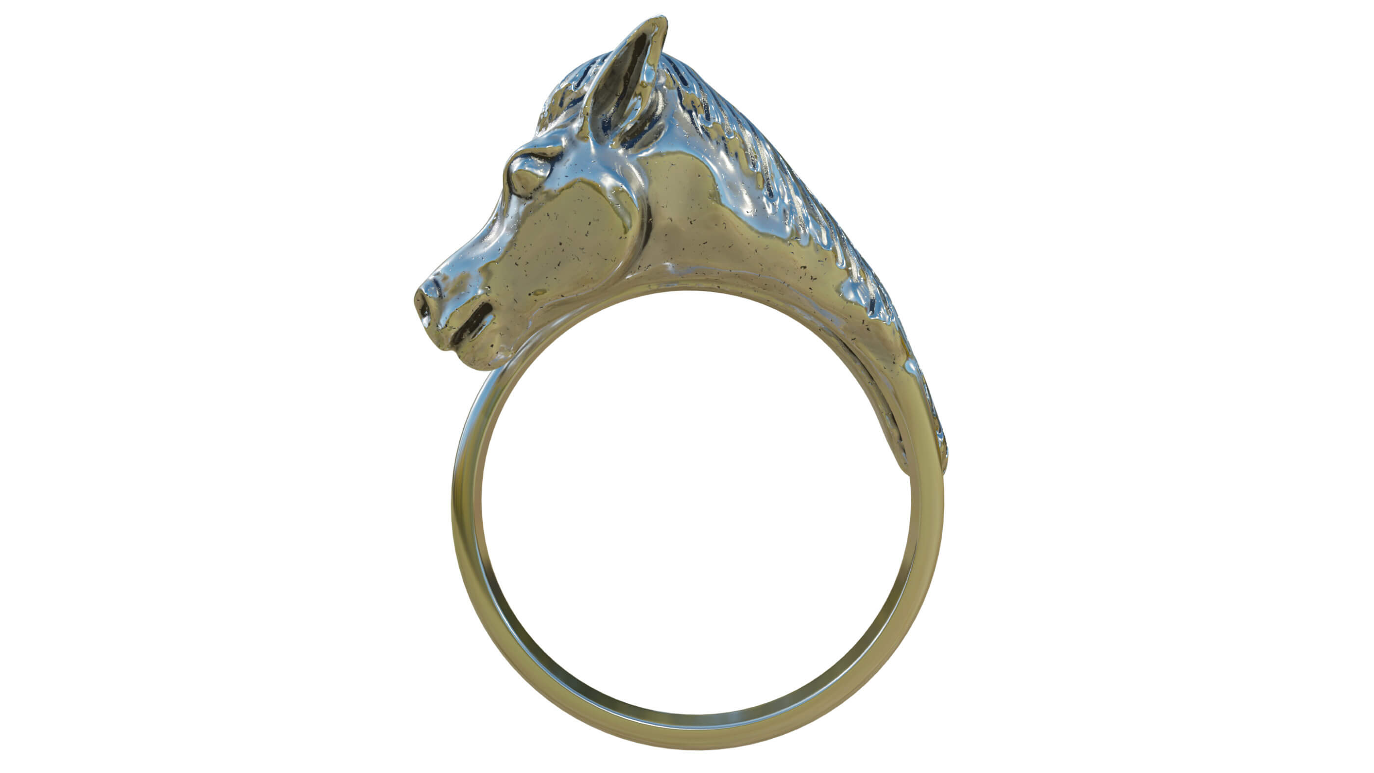 Silver Horse Ring 3D Model by 3Dmae