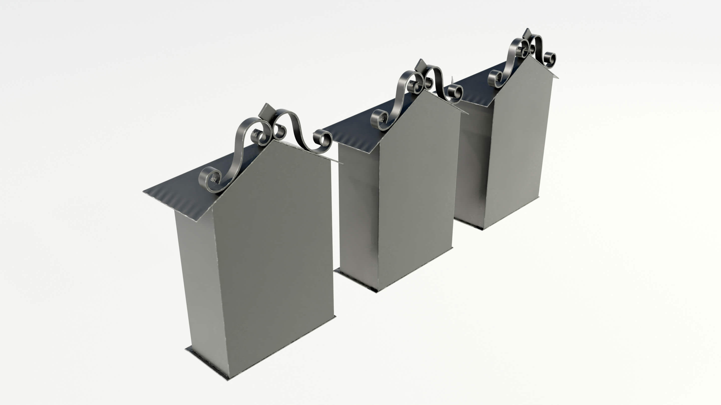 Wall Mounted Wrought Iron Mailbox 3D Model by 3Dmae