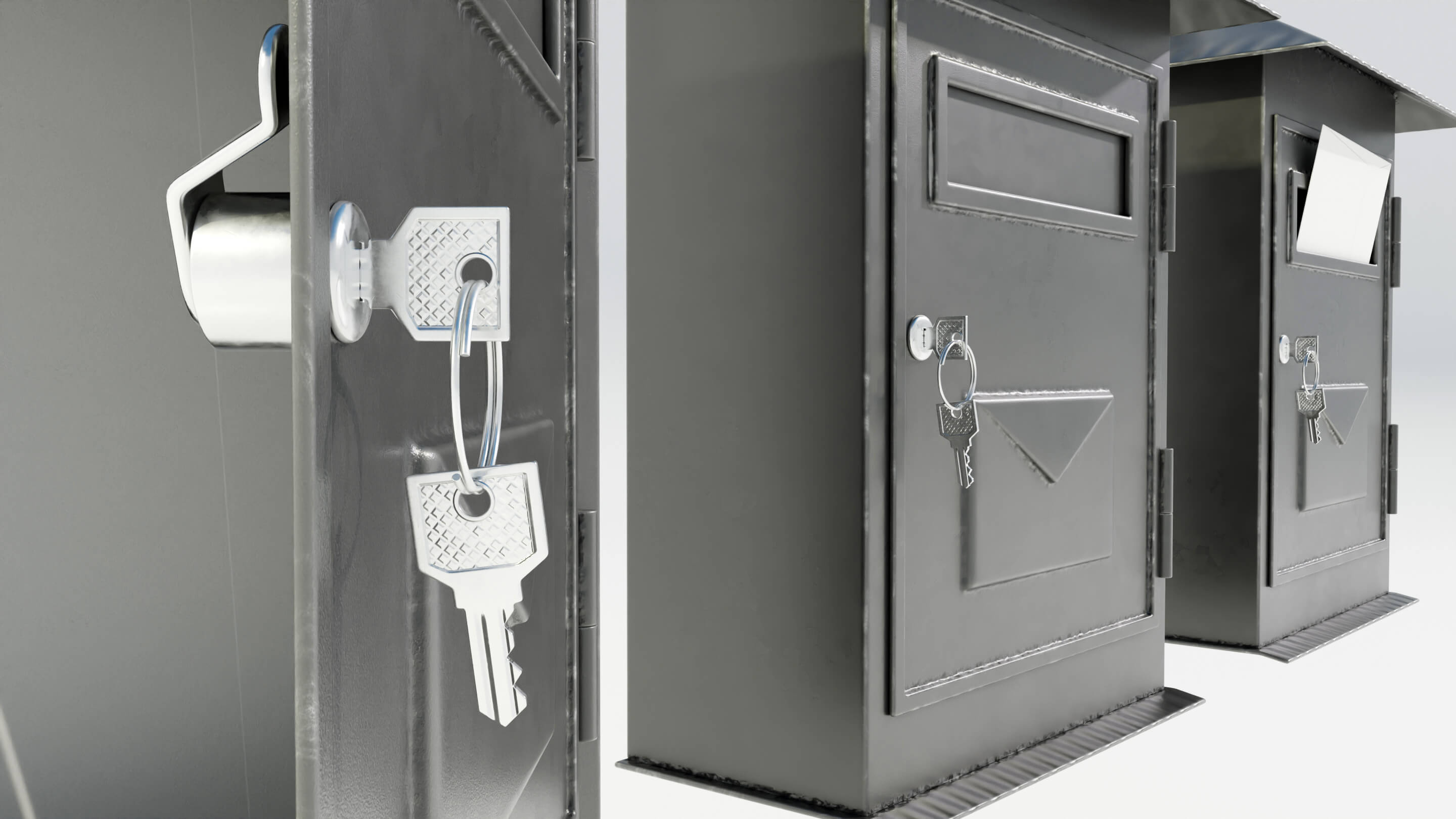 Wall Mounted Wrought Iron Mailbox 3D Model by 3Dmae