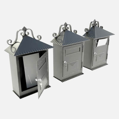 Wall Mounted Wrought Iron Mailbox - 3D Model by 3Dmae