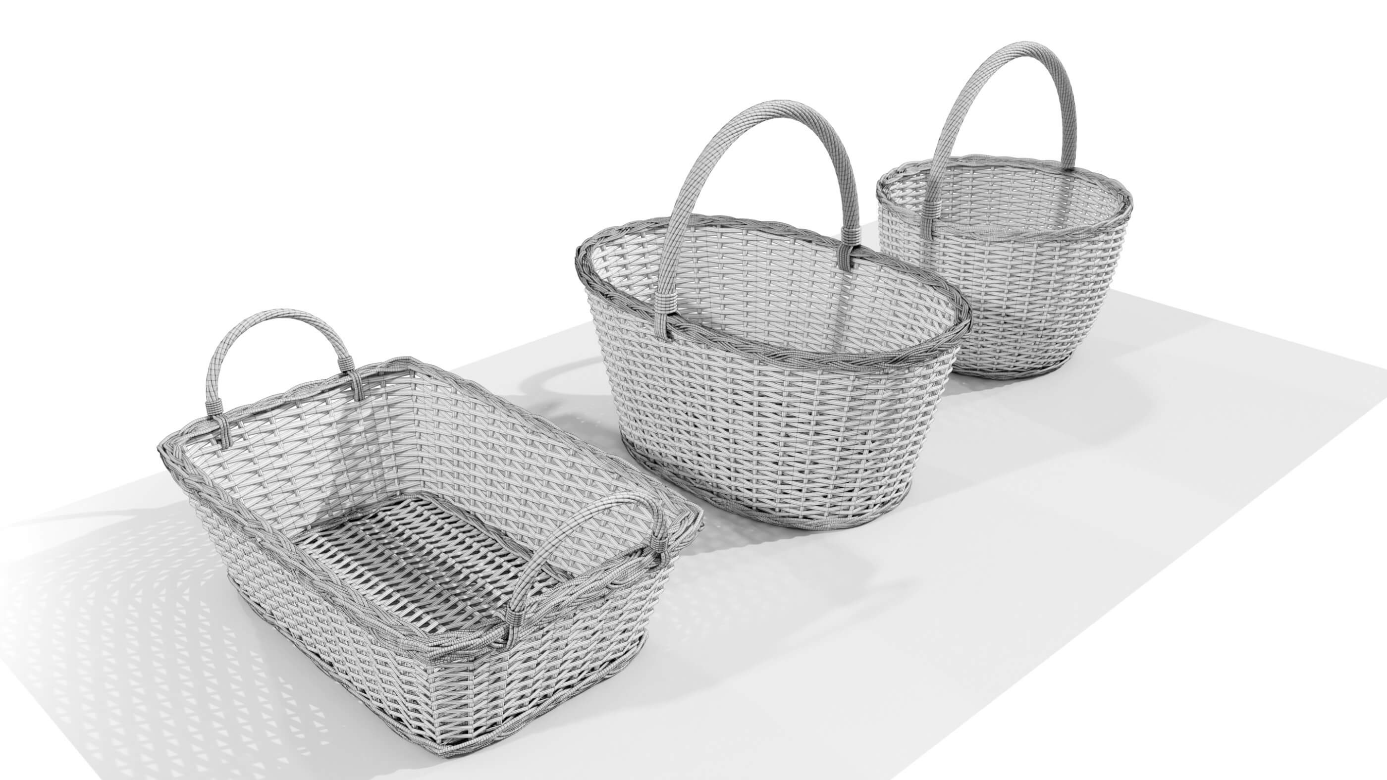 Wicker Baskets 3D Model by 3Dmae