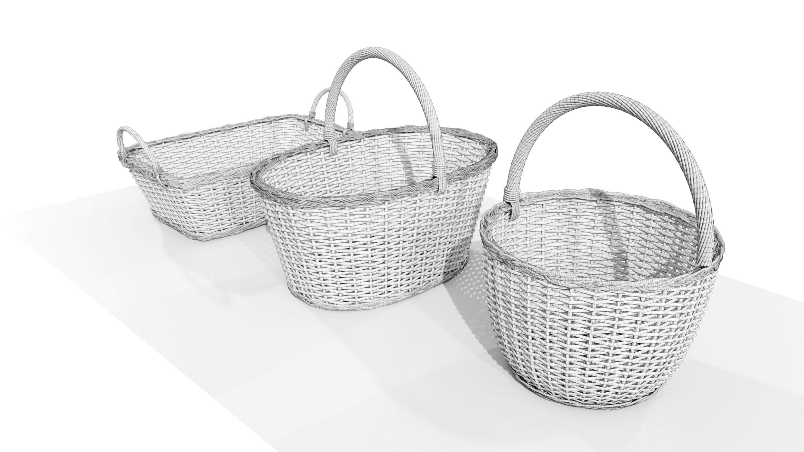 Wicker Baskets 3D Model by 3Dmae