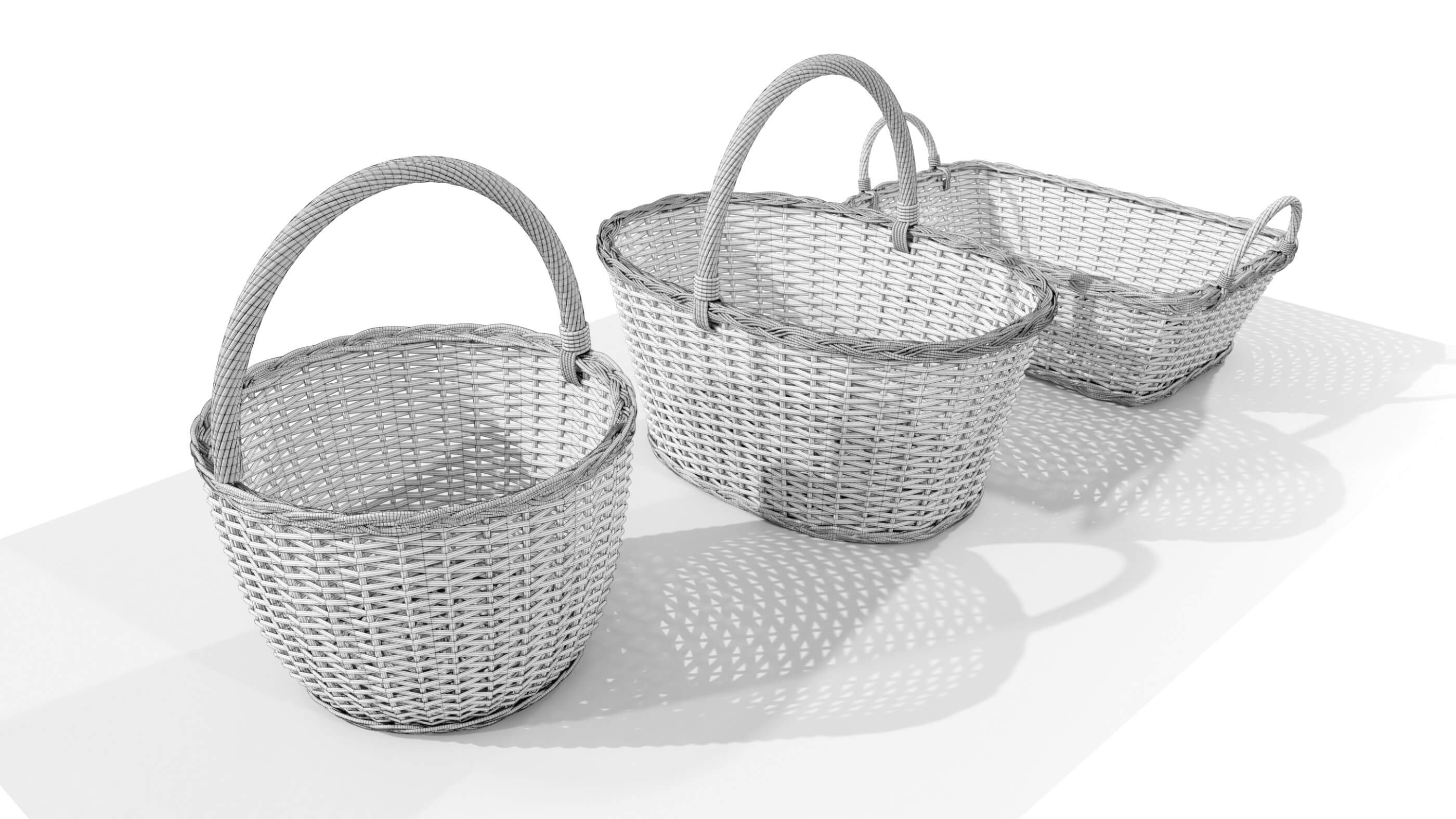 Wicker Baskets 3D Model by 3Dmae