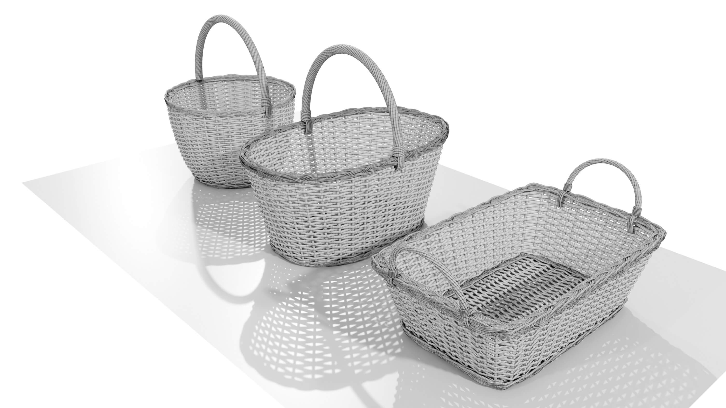 Wicker Baskets 3D Model by 3Dmae