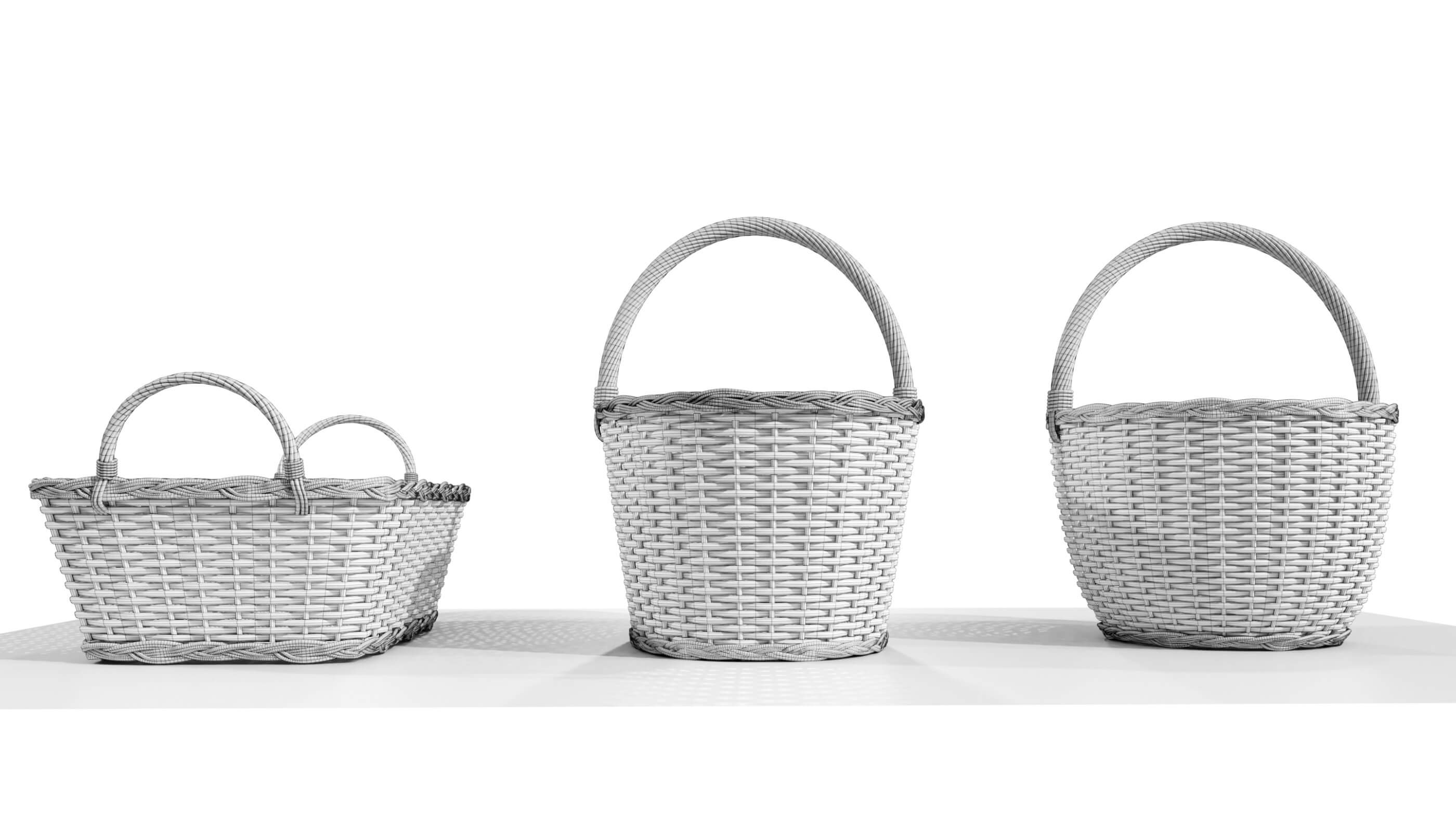 Wicker Baskets 3D Model by 3Dmae