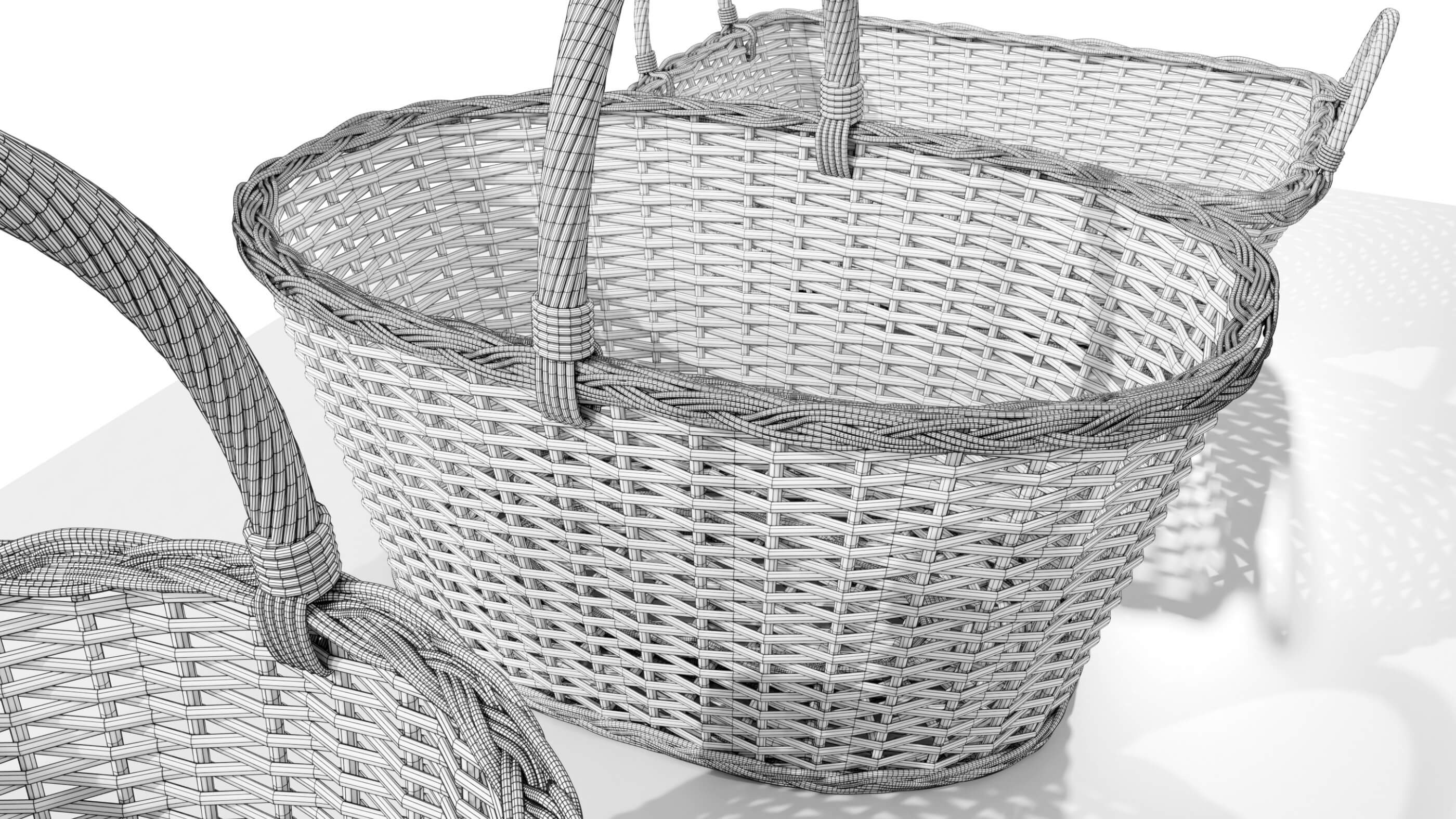 Wicker Baskets 3D Model by 3Dmae