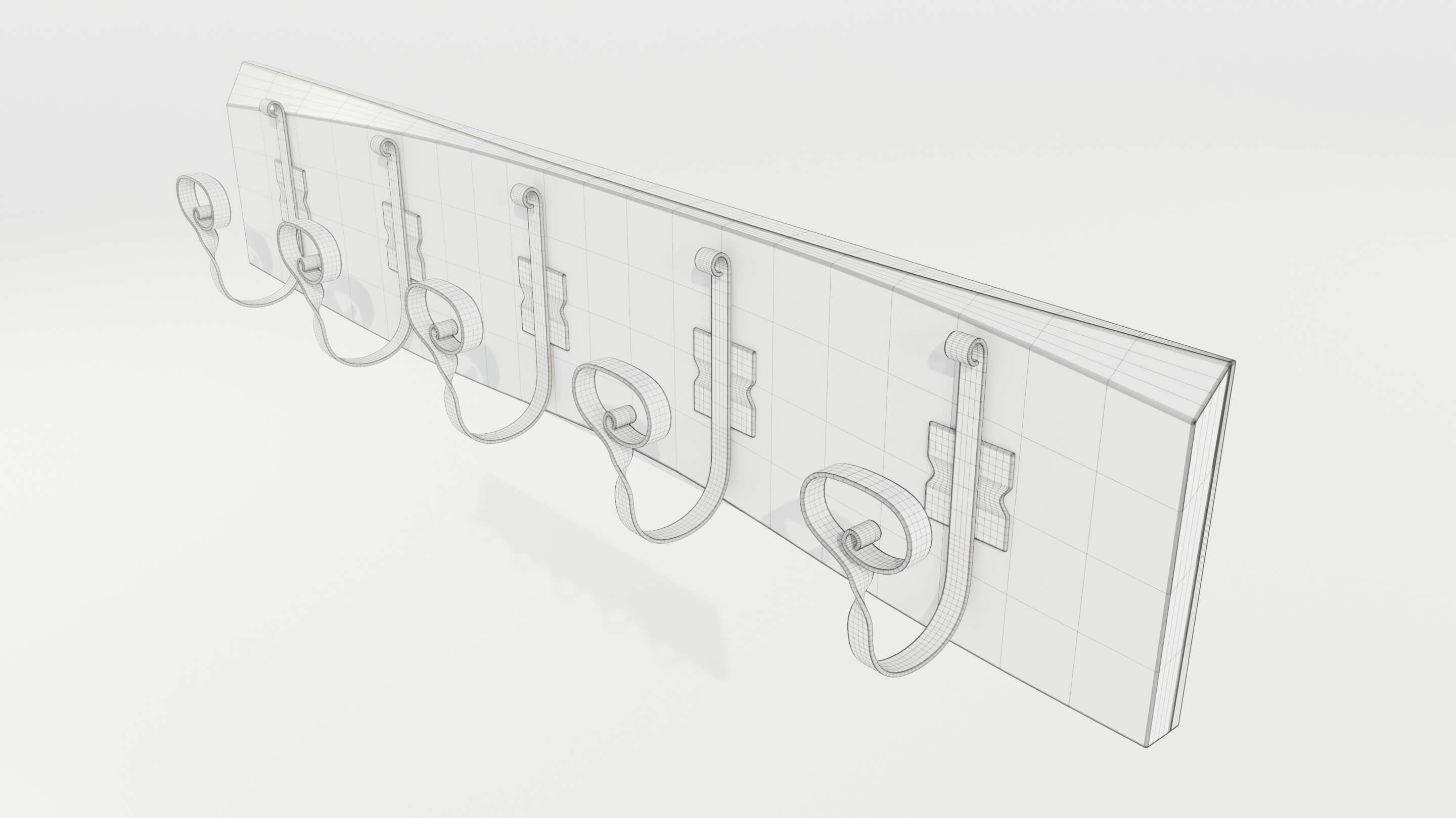 Wooden Coat Rack 3D Model by 3Dmae