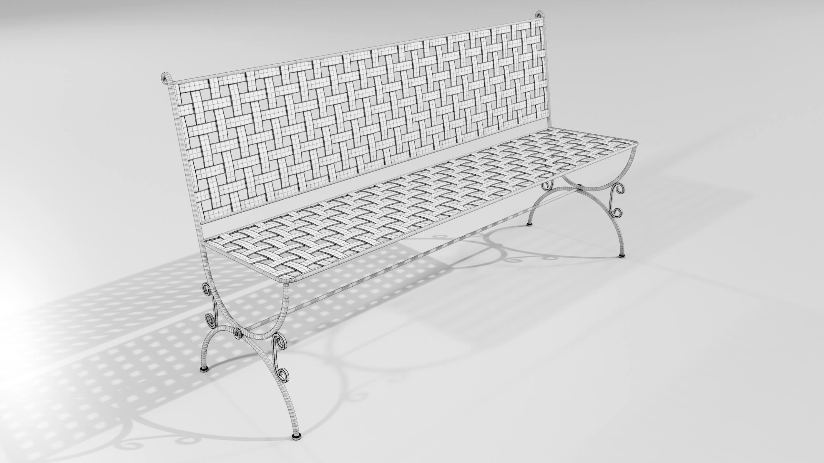 Wrought Iron Bench 3D Model by 3Dmae