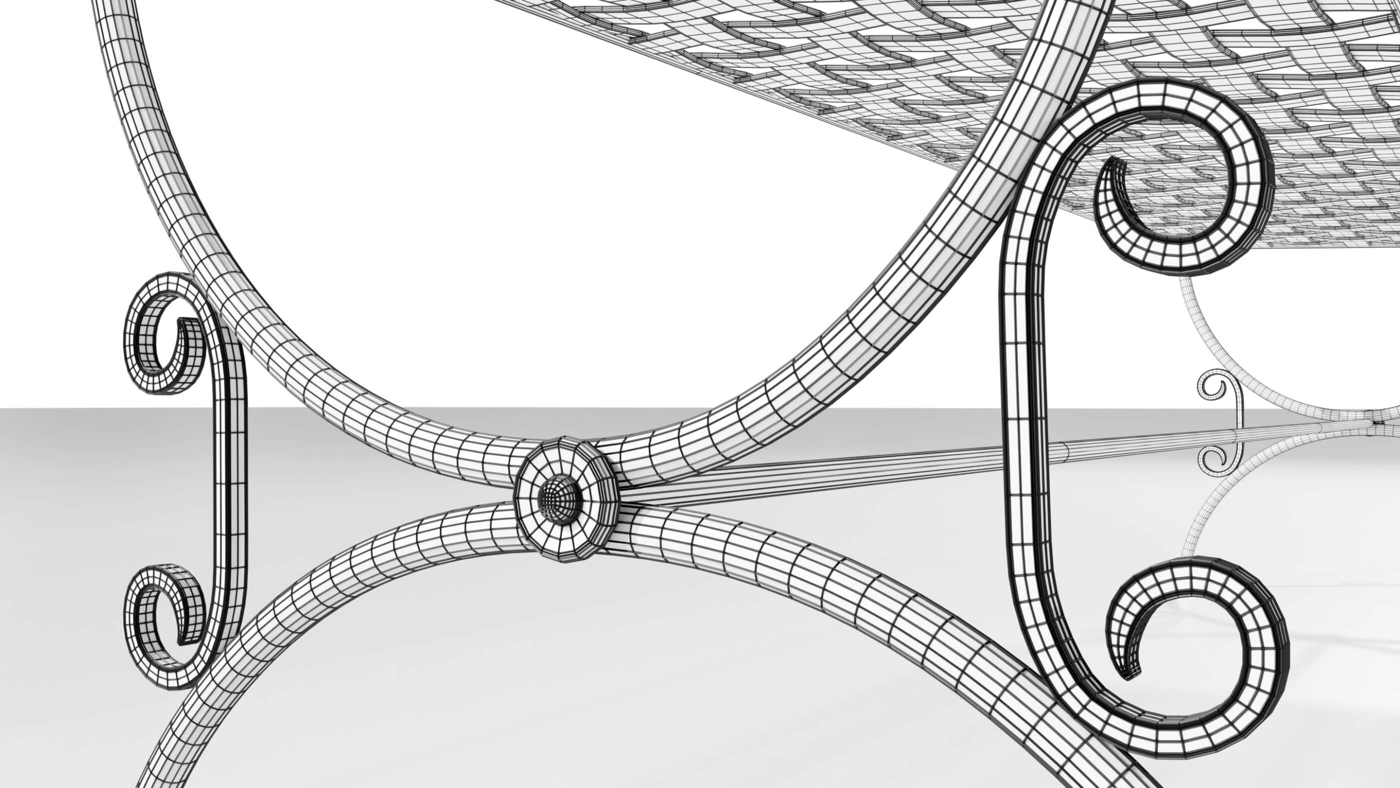 Wrought Iron Bench 3D Model by 3Dmae