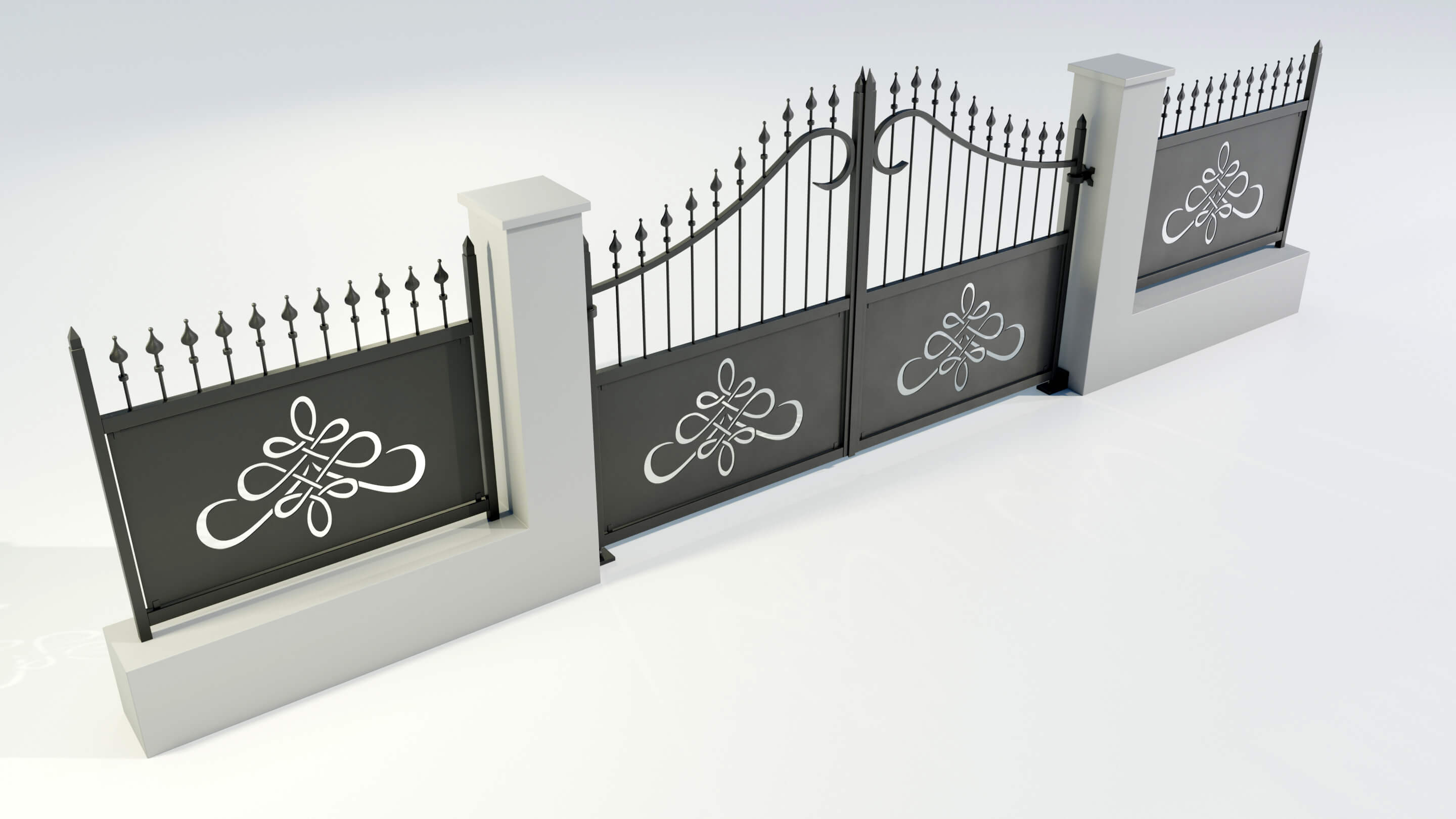 Wrought Iron Gate 2 3D Model by 3Dmae