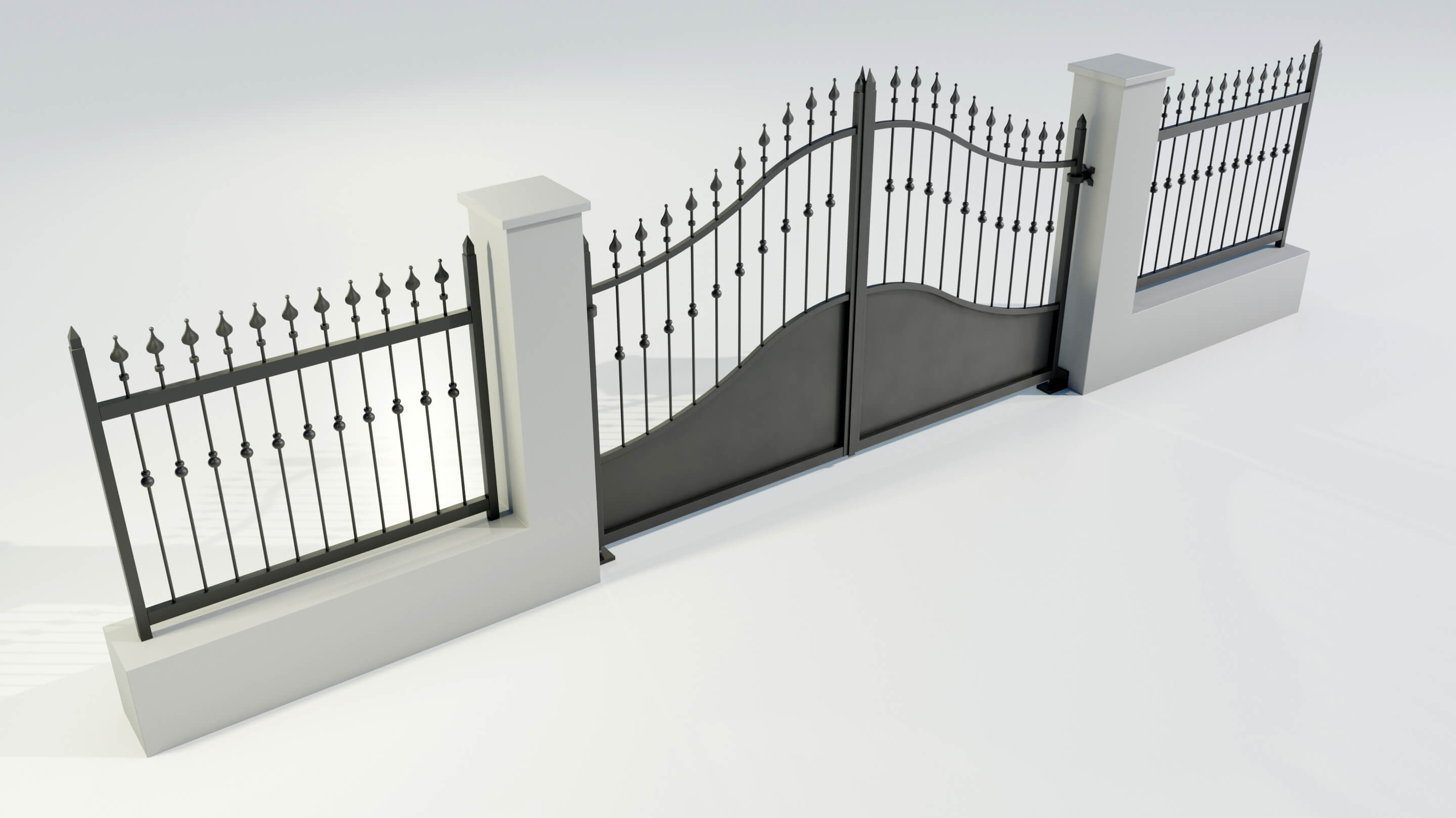 Wrought Iron Gate 4 3D Model by 3Dmae