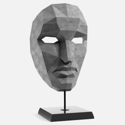 Polygonal Face Mask on Stand - 3D Model by 3dmi